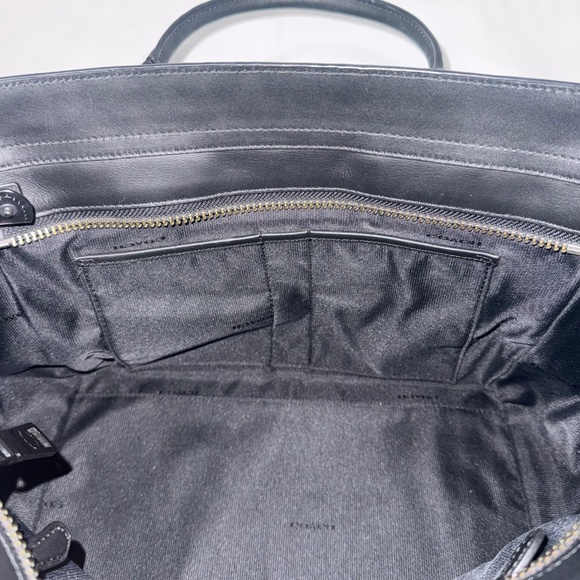 Coach Swagger Satchel – RARE Smooth Black Leather Metal Hardware Luxury Handbag - Picture 12 of 16